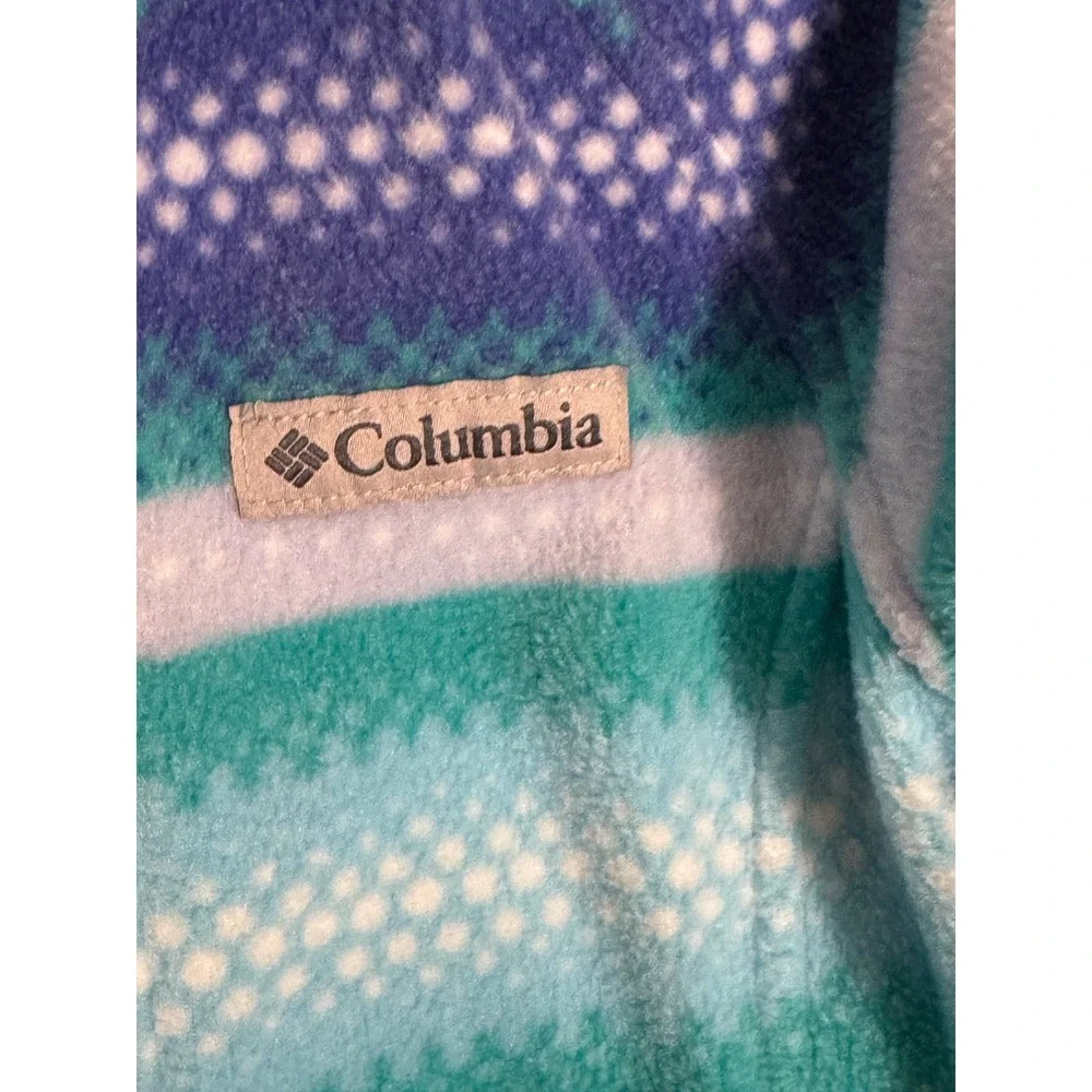 Columbia Kids Blue Purple Striped Full Zip Fleece Jacket XXS 4/5 XG6004